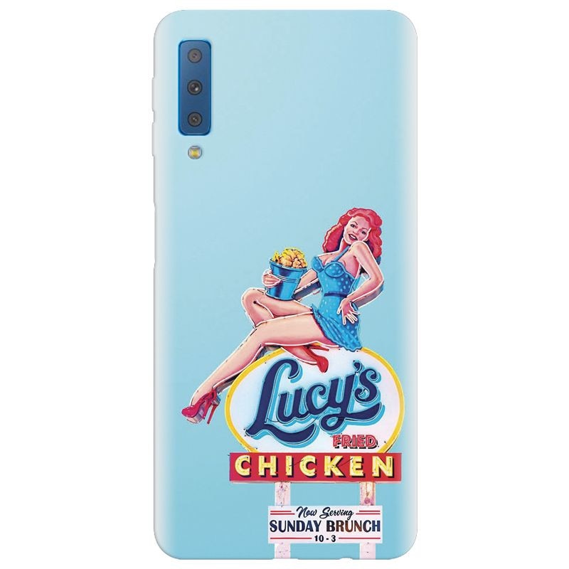 Husa silicon pentru Samsung Galaxy A7 2018, American Vintage Restaurant Sign