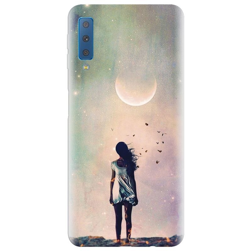 Husa silicon pentru Samsung Galaxy A7 2018, Alone Woman Cgi Hd K