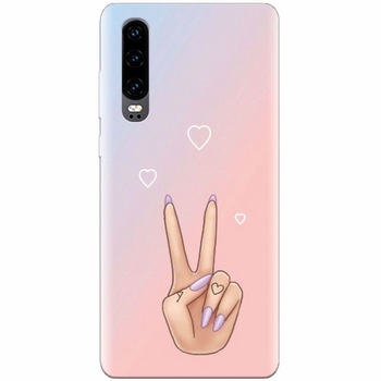 Husa silicon pentru Huawei P30, Victory Love Husa silicon pentru Huawei P30, Victory Love