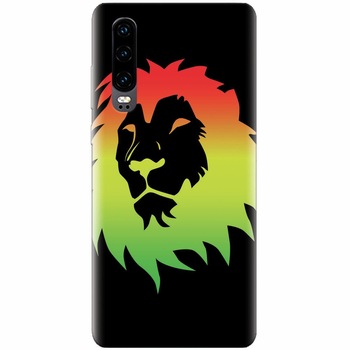 Husa silicon pentru Huawei P30, Rasta Color Lion Husa silicon pentru Huawei P30, Rasta Color Lion
