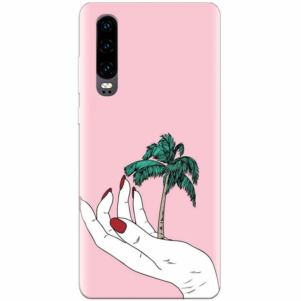 Husa silicon pentru Huawei P30, Palm Tree