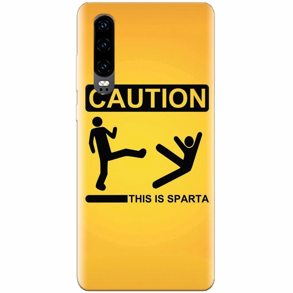 Husa silicon pentru Huawei P30, This Is Sparta Funny Illustration