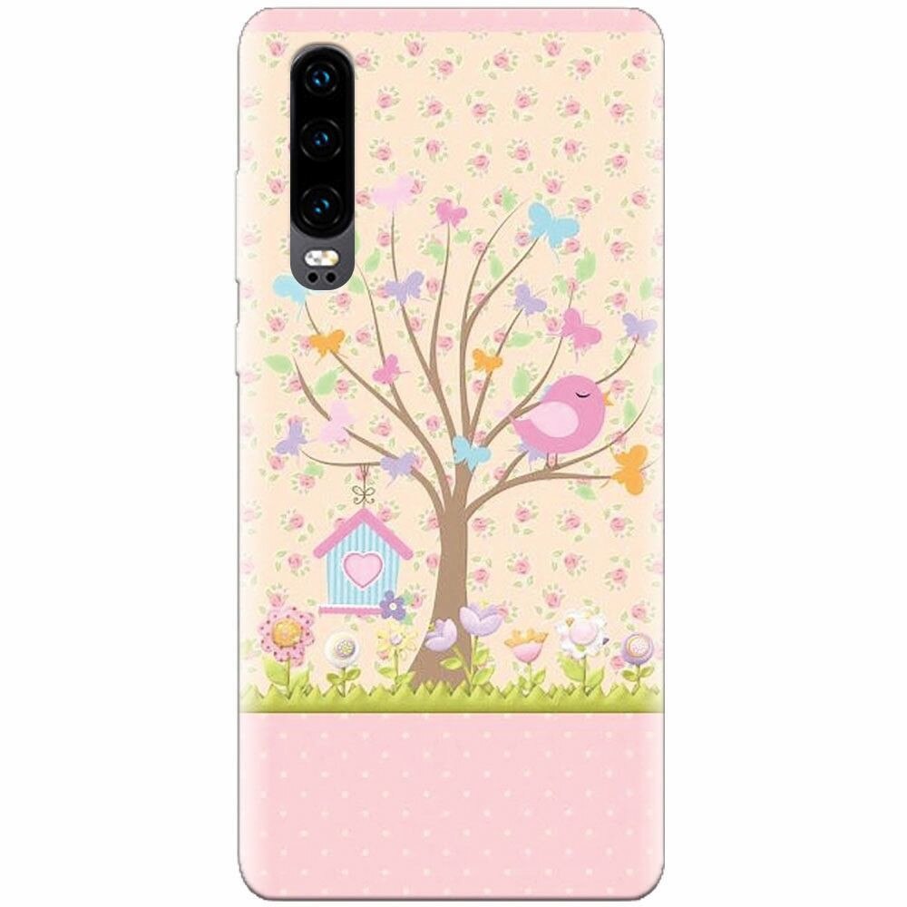 Husa silicon pentru Huawei P30, Cute Birdhouse