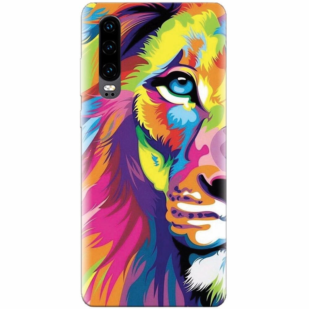 Husa silicon pentru Huawei P30, Colorfull Lion 002