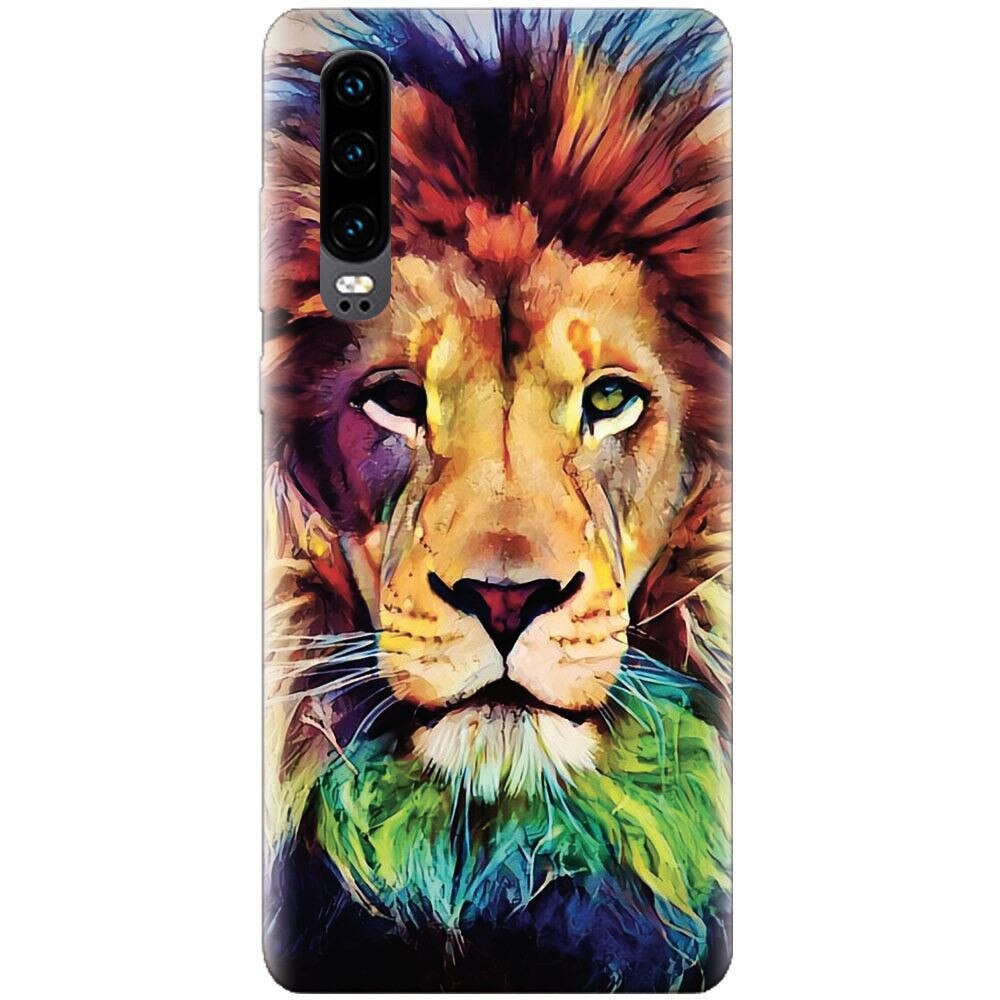 Husa silicon pentru Huawei P30, Colorfull Lion