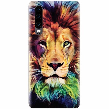 Husa silicon pentru Huawei P30, Colorfull Lion Husa silicon pentru Huawei P30, Colorfull Lion