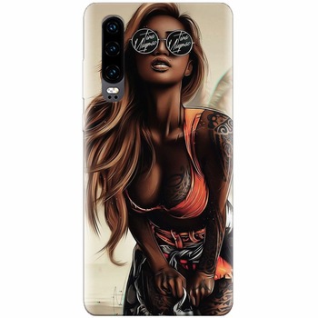 Husa silicon pentru Huawei P30, Tattoed Girl Husa silicon pentru Huawei P30, Tattoed Girl