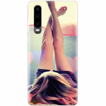 Husa silicon pentru Huawei P30, Relax Girl Husa silicon pentru Huawei P30, Relax Girl