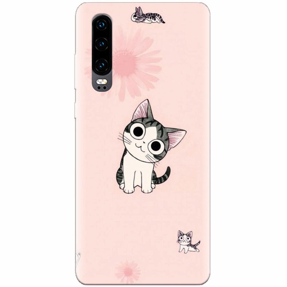 Husa silicon pentru Huawei P30, Cute Cat 101