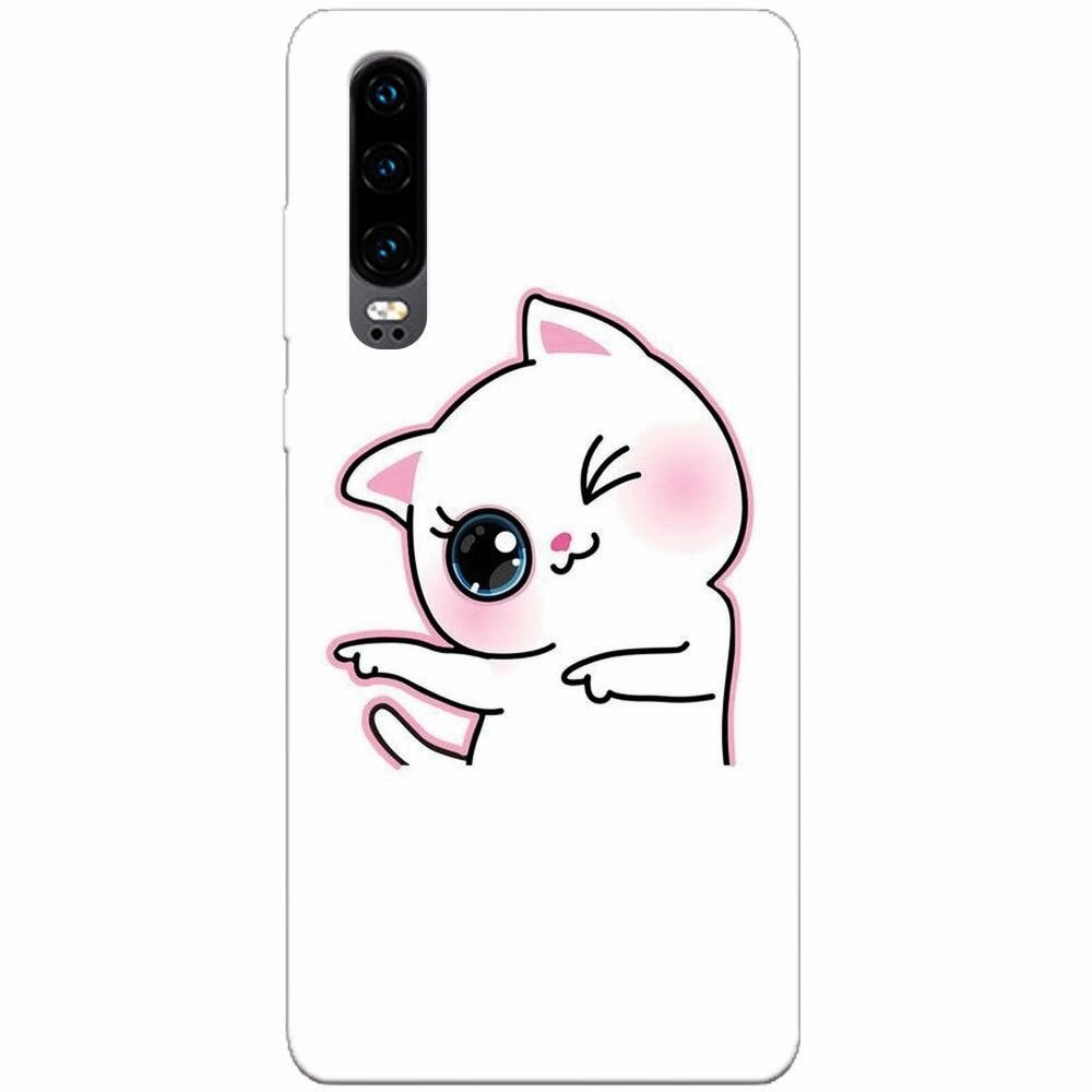 Husa silicon pentru Huawei P30, Cute Kitty