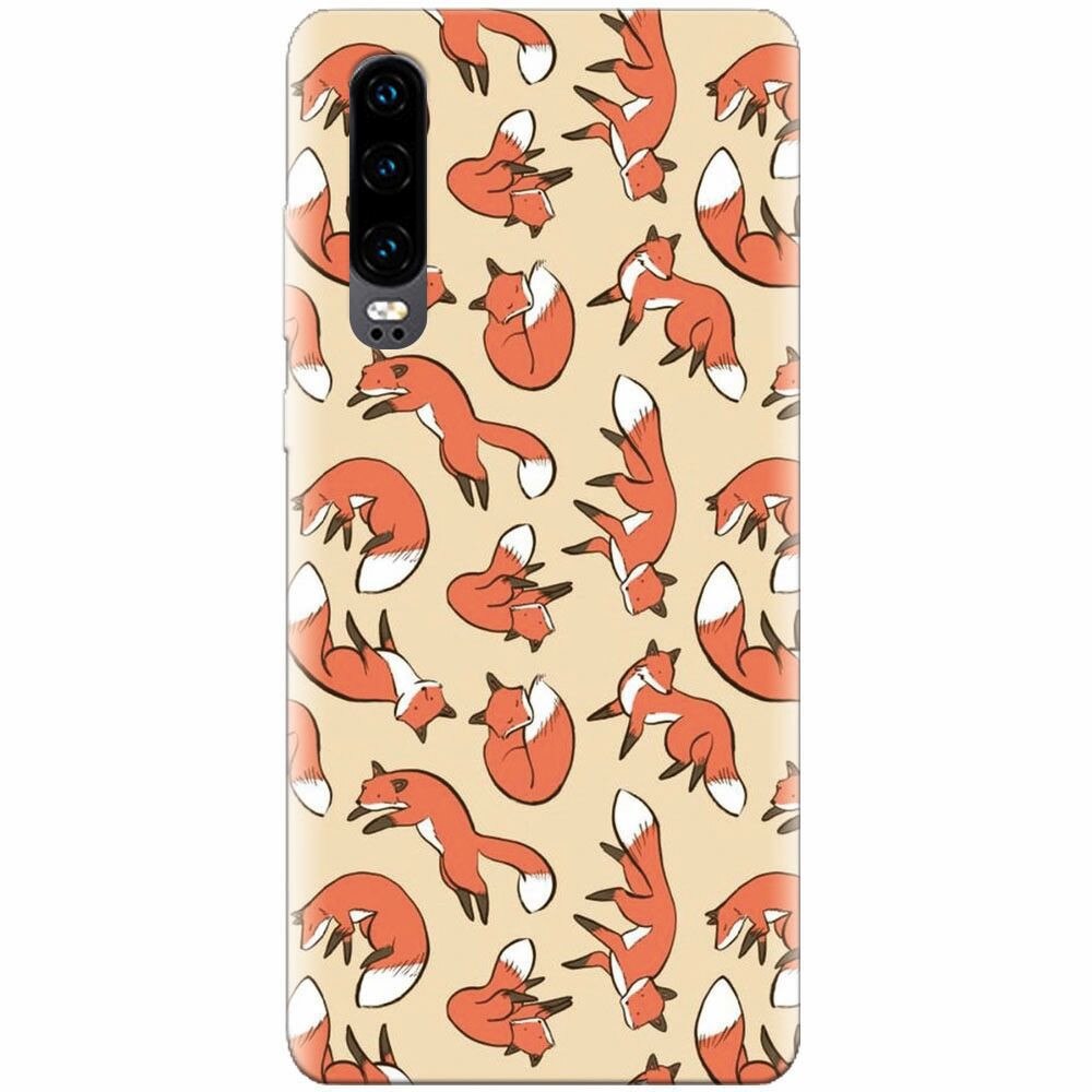 Husa silicon pentru Huawei P30, Red Foxes