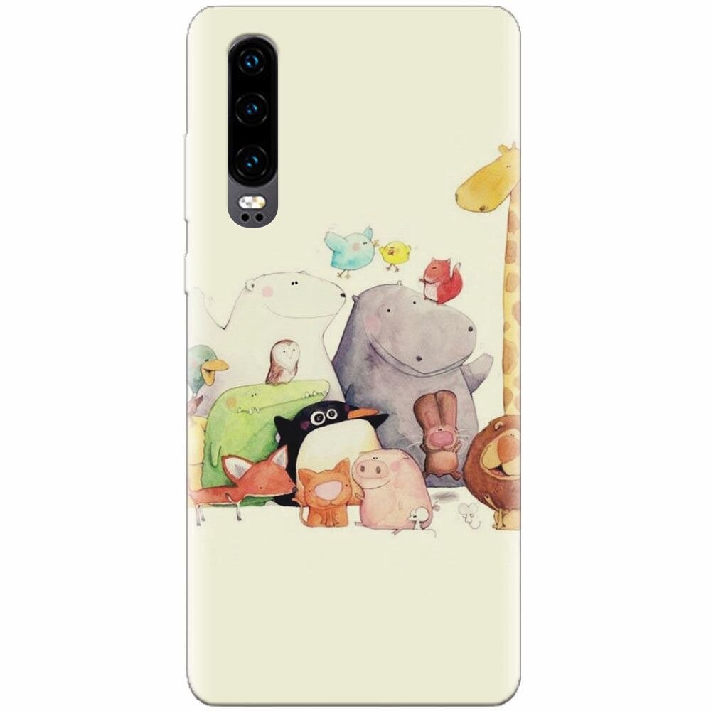 Husa silicon pentru Huawei P30, Cute Cartoon Animals
