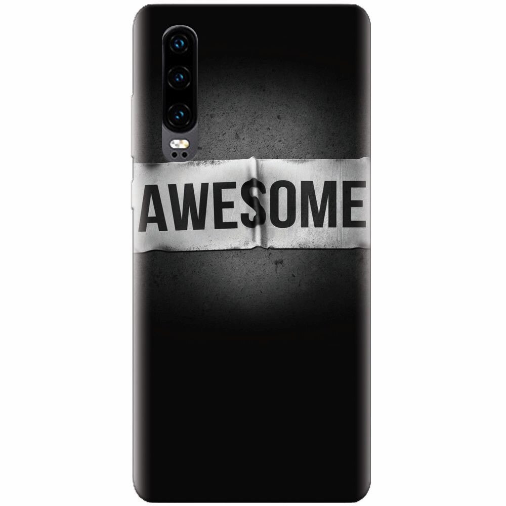 Husa silicon pentru Huawei P30, Awesome Label Dark