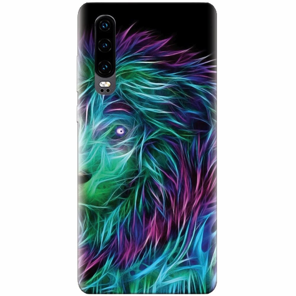Husa silicon pentru Huawei P30, Abstract Lion 002
