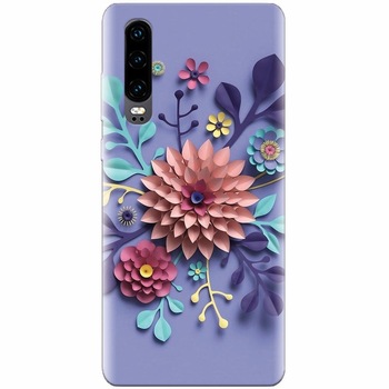 Husa silicon pentru Huawei P30, Flower Artwork Husa silicon pentru Huawei P30, Flower Artwork