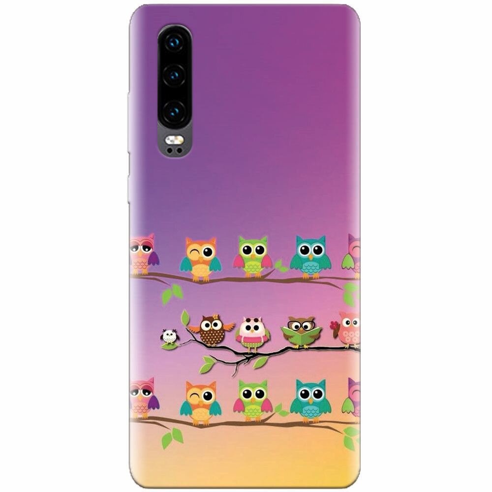 Husa silicon pentru Huawei P30, Owls