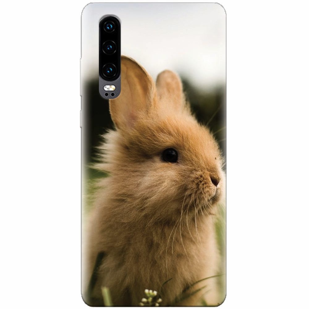Husa silicon pentru Huawei P30, Cute Rabbit In Grass