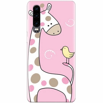 Husa silicon pentru Huawei P30, Cute Giraffe Husa silicon pentru Huawei P30, Cute Giraffe