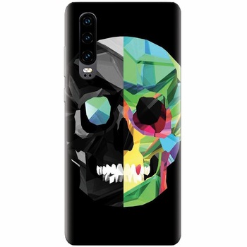 Husa silicon pentru Huawei P30, Colorful Skull Husa silicon pentru Huawei P30, Colorful Skull