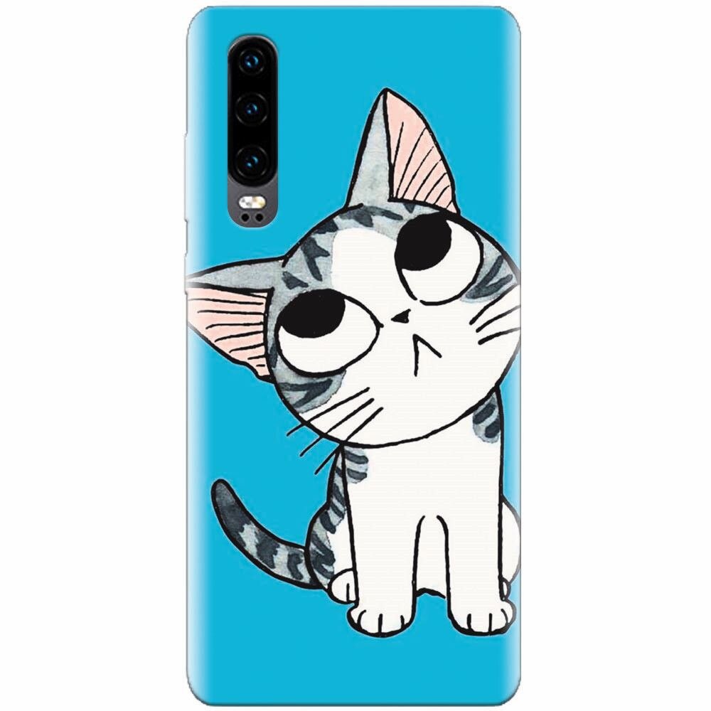 Husa silicon pentru Huawei P30, Cat Lovely Cartoon