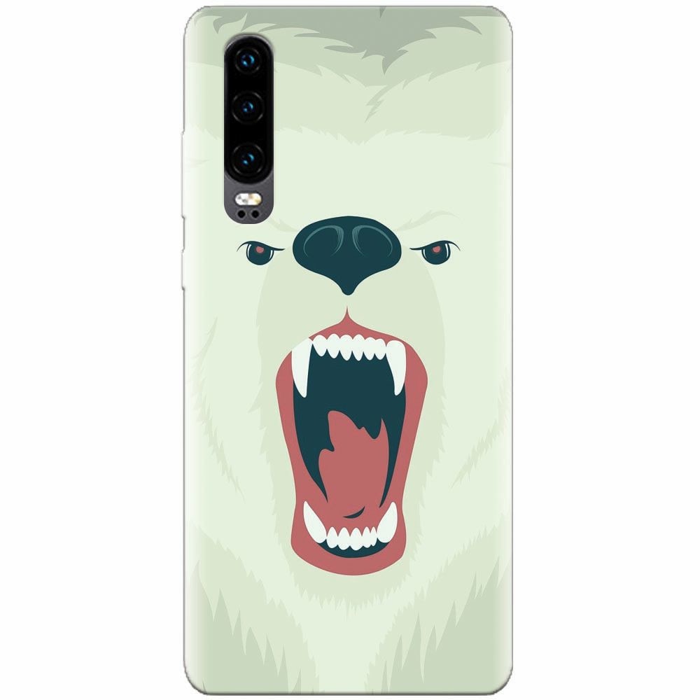 Husa silicon pentru Huawei P30, Fierce Polar Bear Winter
