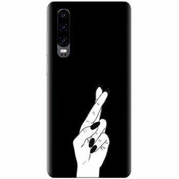 Husa silicon pentru Huawei P30, Finger Cross Husa silicon pentru Huawei P30, Finger Cross