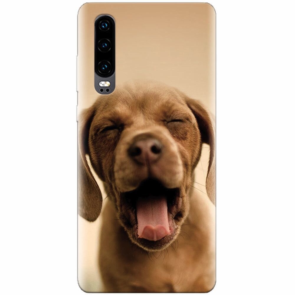 Husa silicon pentru Huawei P30, Cute Yawning Puppy