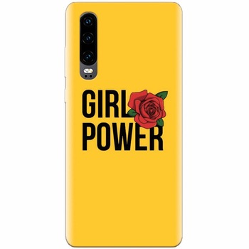 Husa silicon pentru Huawei P30, Girl Power Husa silicon pentru Huawei P30, Girl Power