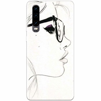 Husa silicon pentru Huawei P30, Girl Face Husa silicon pentru Huawei P30, Girl Face