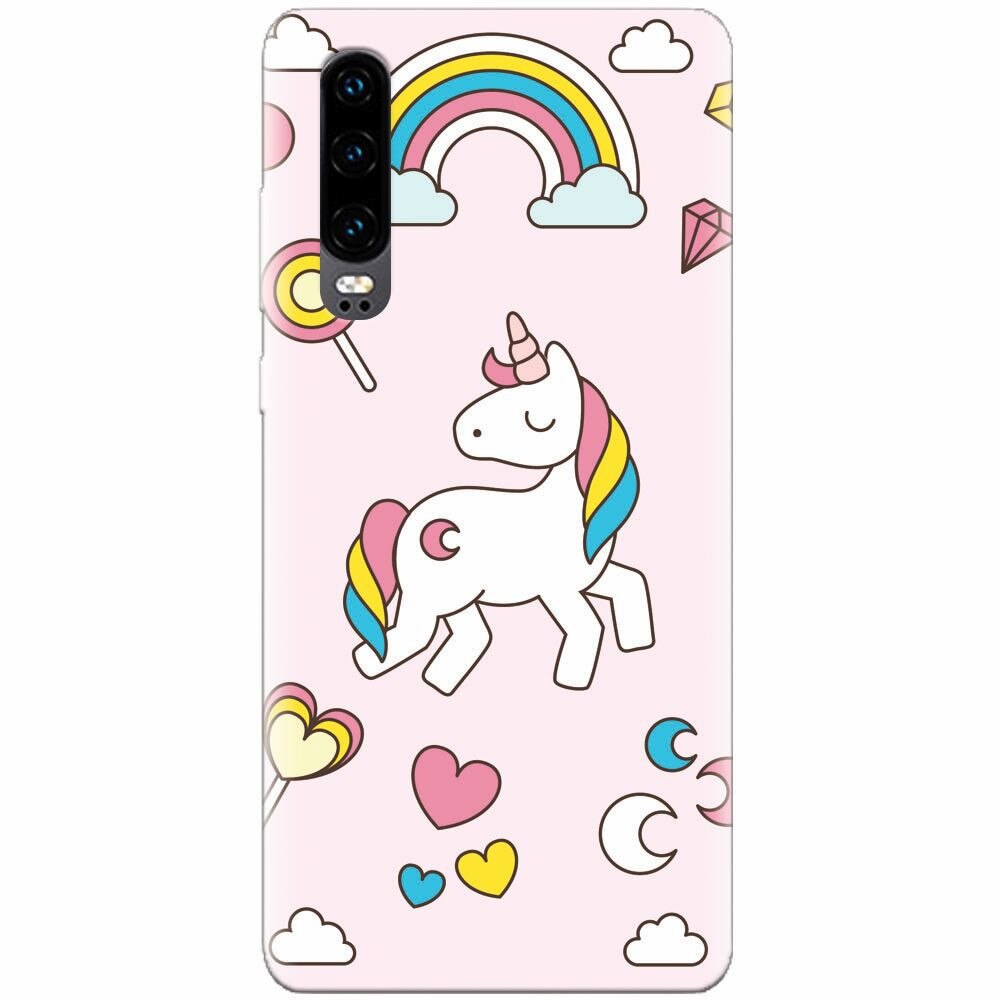 Husa silicon pentru Huawei P30, Cute Unicorn