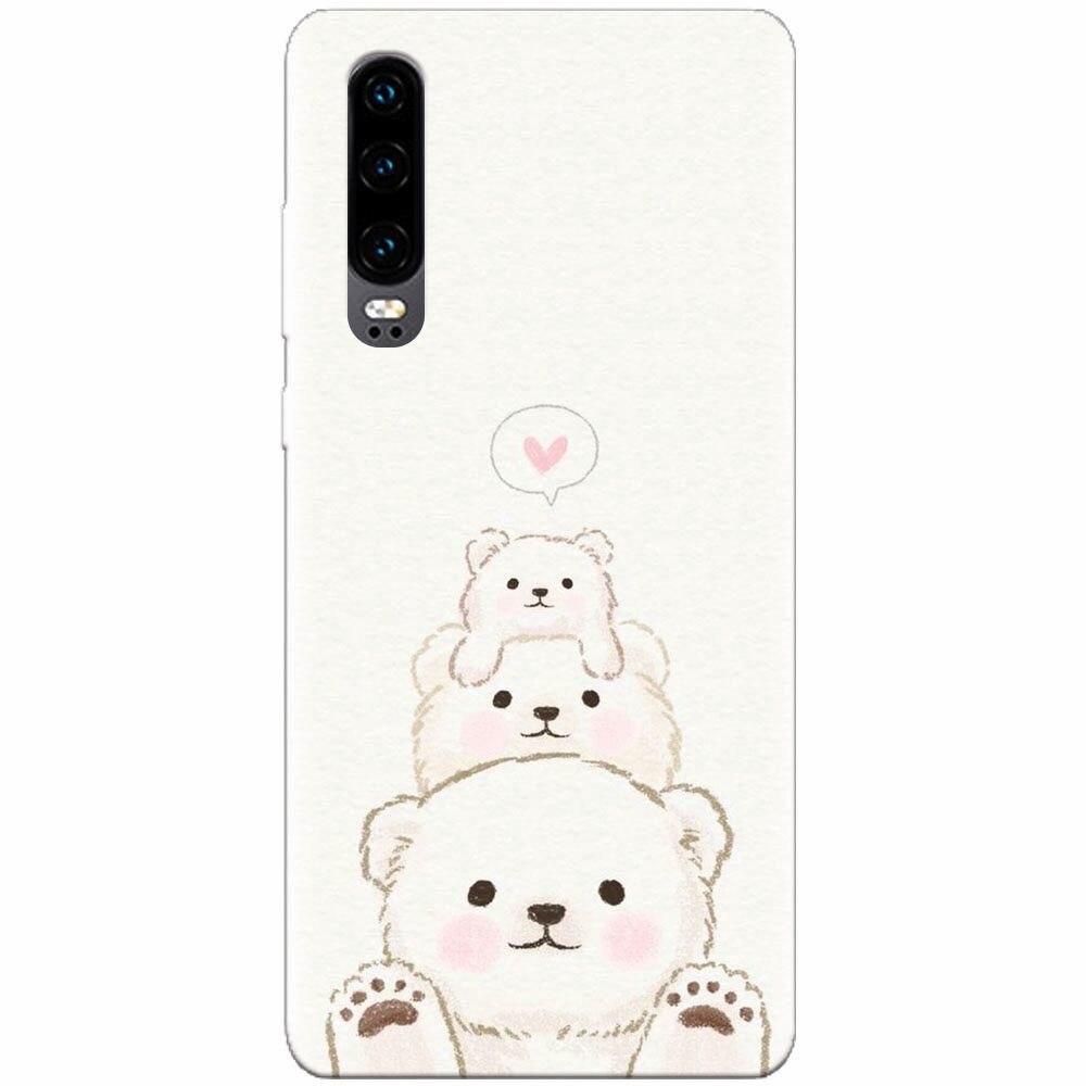 Husa silicon pentru Huawei P30, Family Bear