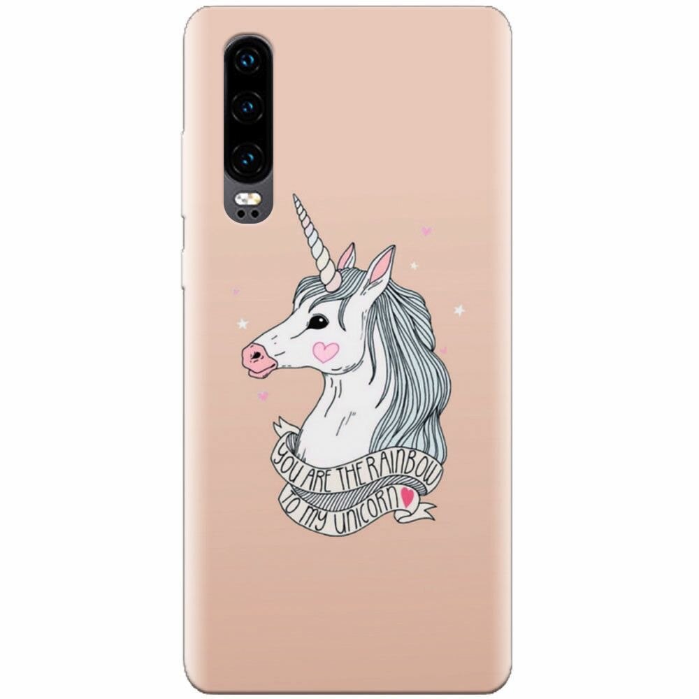 Husa silicon pentru Huawei P30, Cute Rose Gold