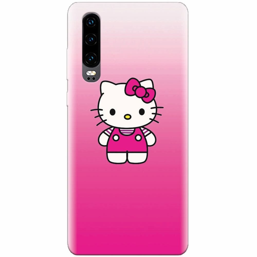 Husa silicon pentru Huawei P30, Cute Pink Catty