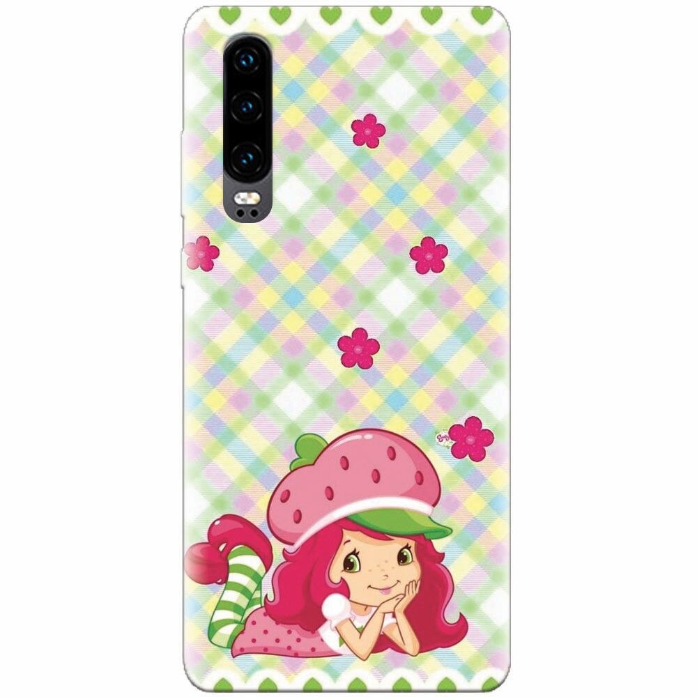 Husa silicon pentru Huawei P30, Strawberry Girl