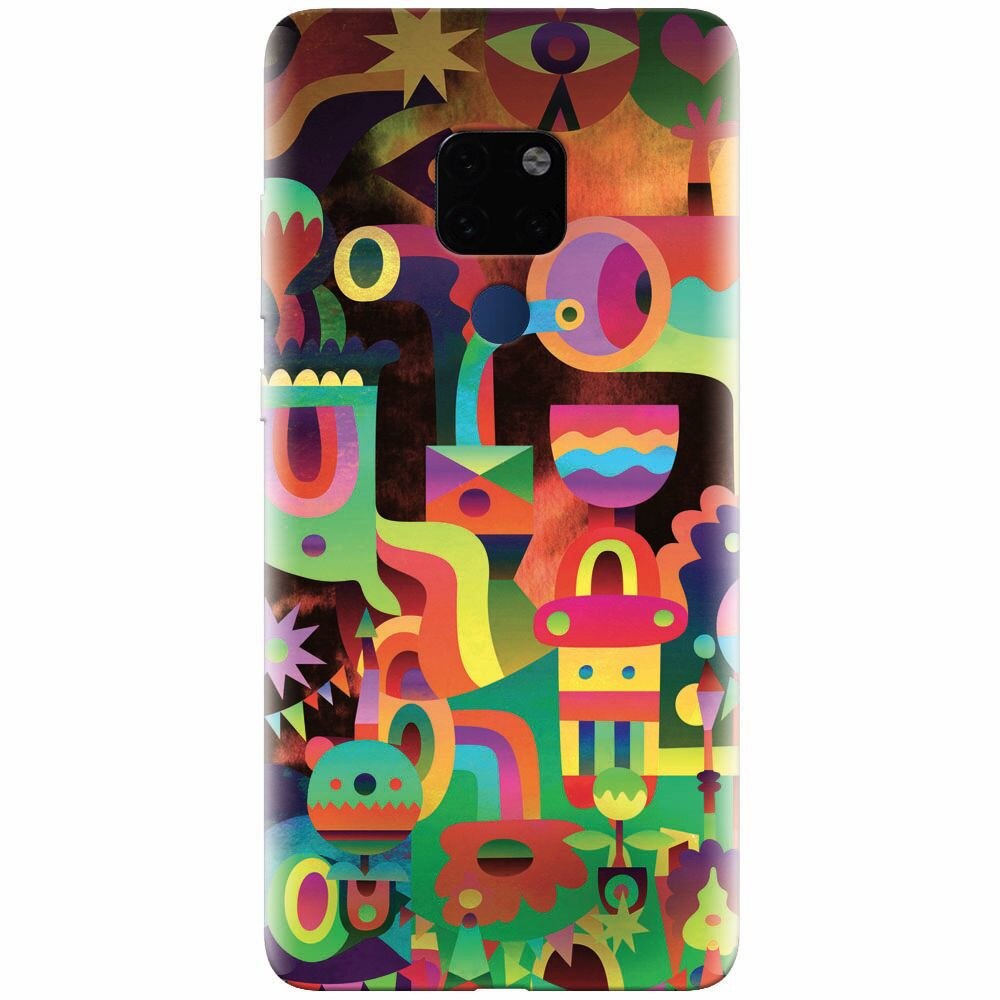 Husa silicon pentru Huawei Mate 20, Abstract Colorful Shapes