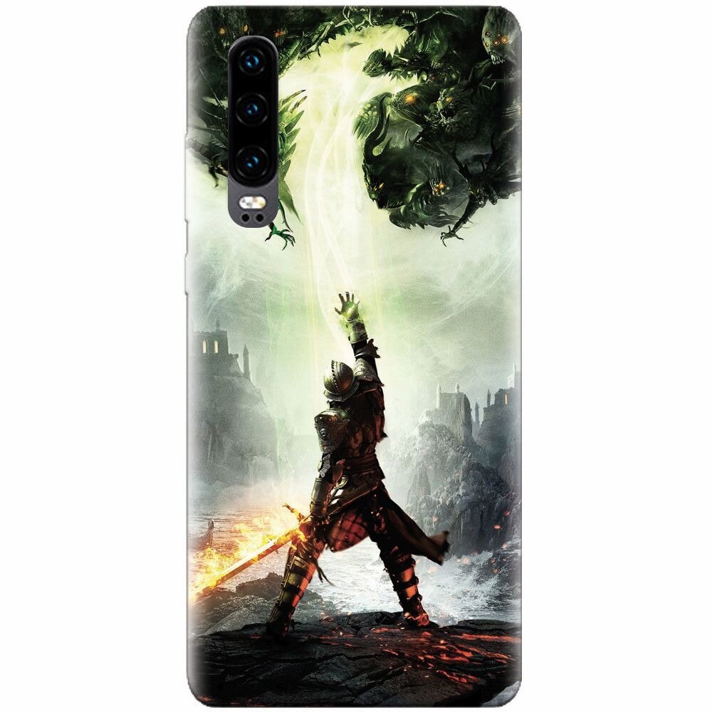 Husa silicon pentru Huawei P30, Green Dragon