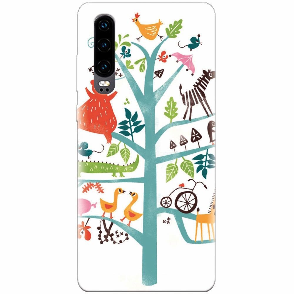 Husa silicon pentru Huawei P30, Tree
