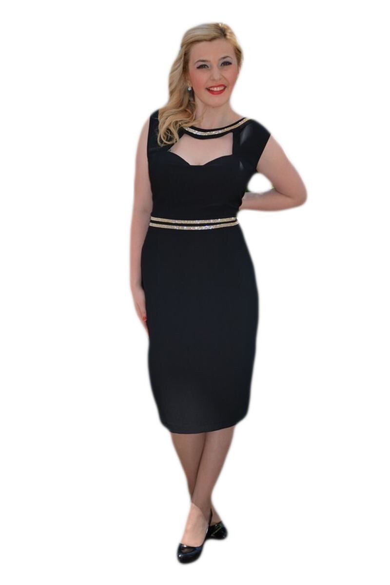 Rochie de ocazie, de culoare neagra, D&J Exclusive, Negru