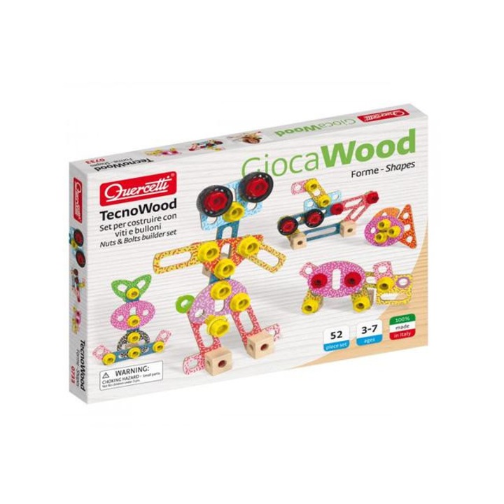 Set constructie, Quercetti, Lemn, Multicolor