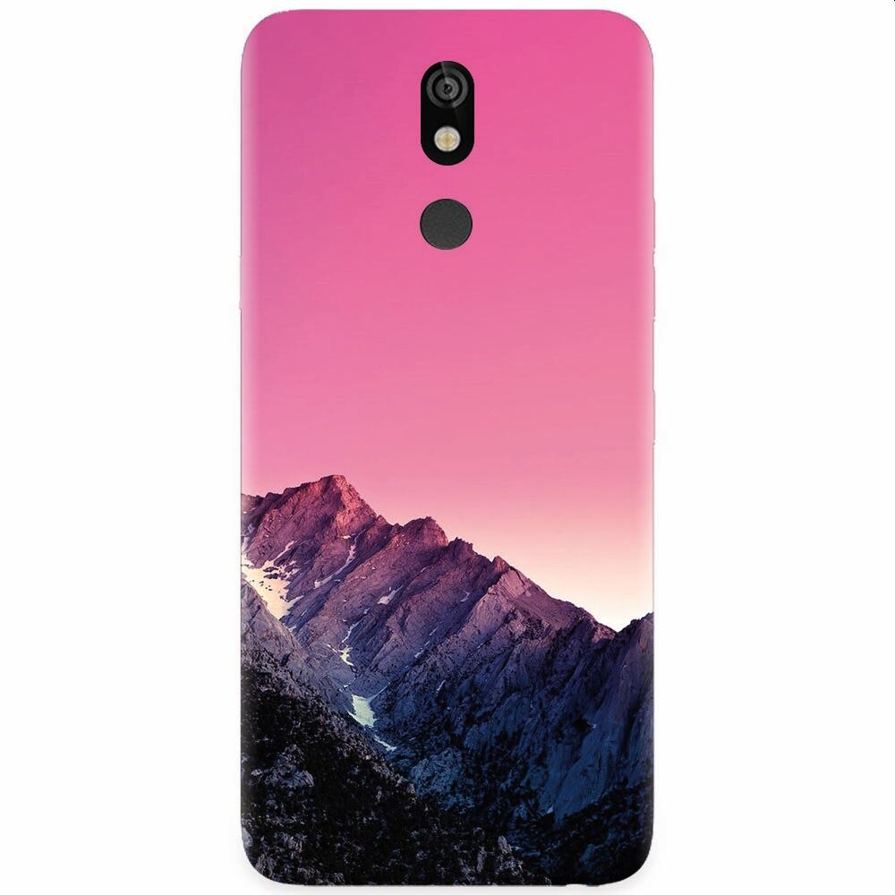 Husa silicon pentru LG K40, Mountain Peak Pink Gradient Effect
