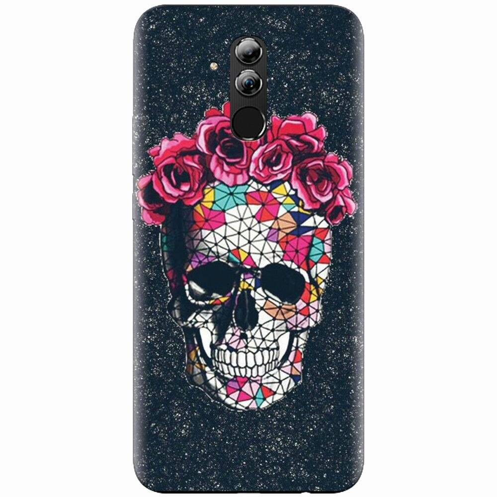 Husa silicon pentru Huawei Mate 20 Lite, Colorful Skull Roses Space