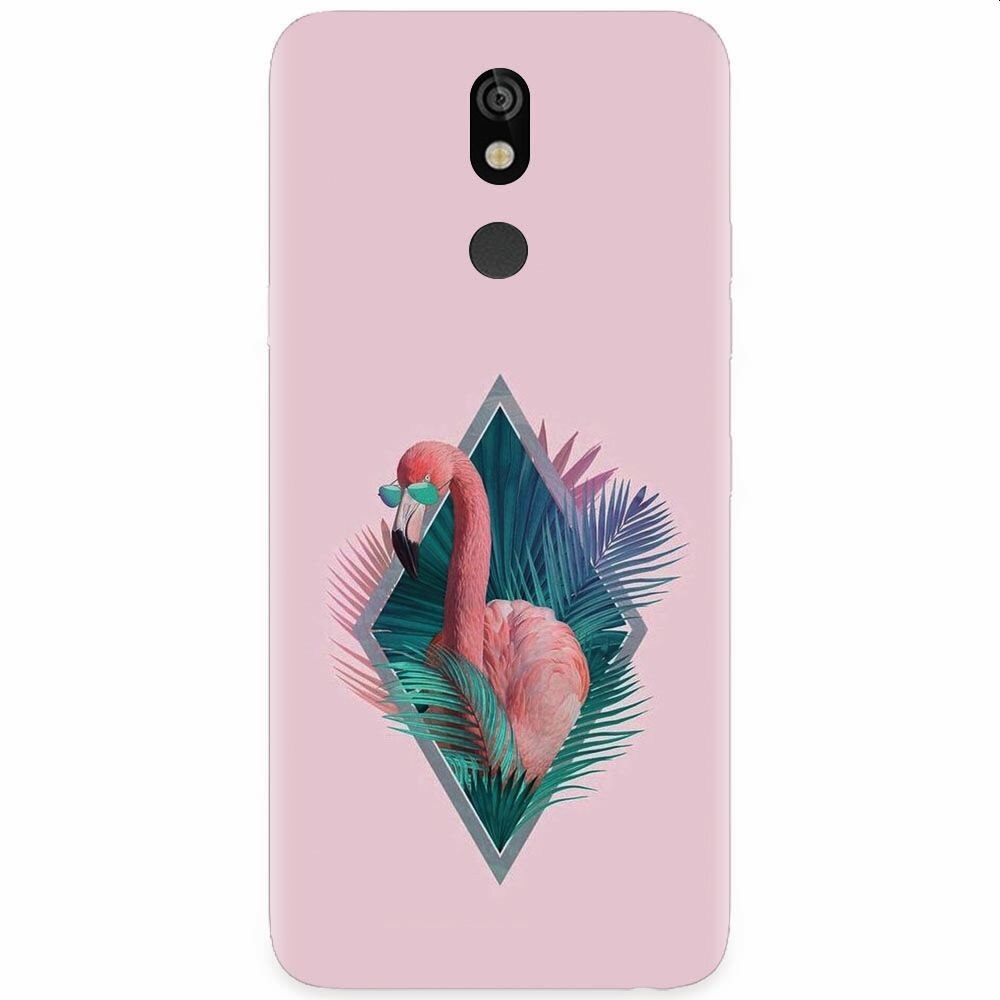 Husa silicon pentru LG K40, Flamingo With Sunglass