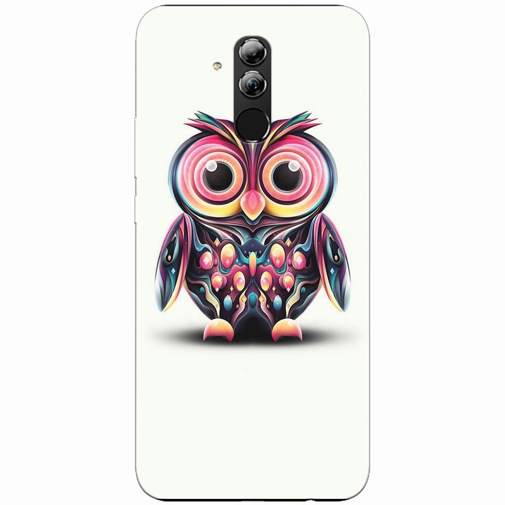 Husa silicon pentru Huawei Mate 20 Lite, Colorful Owl Illustration