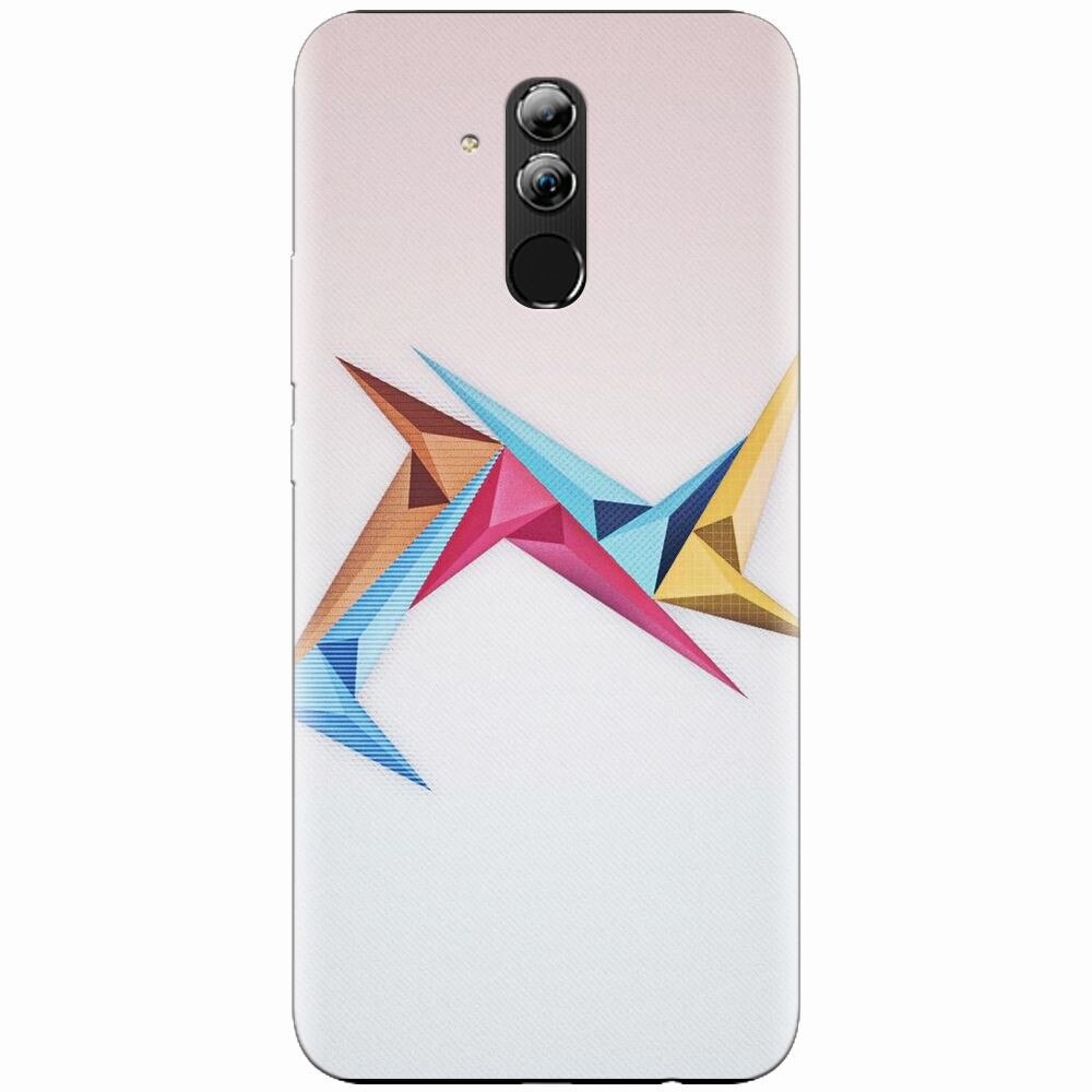 Husa silicon pentru Huawei Mate 20 Lite, Abstract Minimalistic Colors Triangles