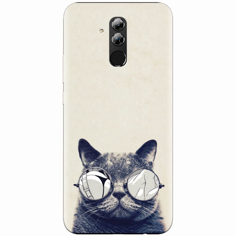 Husa silicon pentru Huawei Mate 20 Lite, Cool Cat Glasses