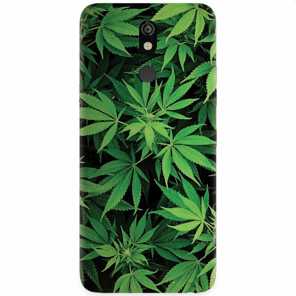 Husa silicon pentru LG K40, Green Leaf Pattern