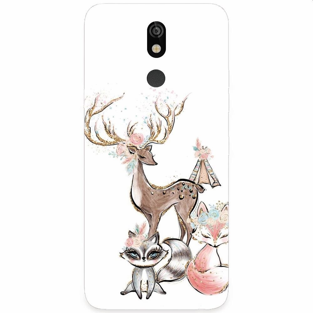 Husa silicon pentru LG K40, Foxs And Deer
