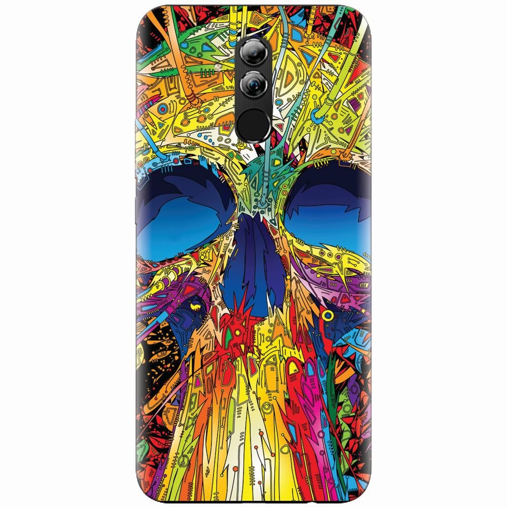 Husa silicon pentru Huawei Mate 20 Lite, Abstract Multicolored Skull