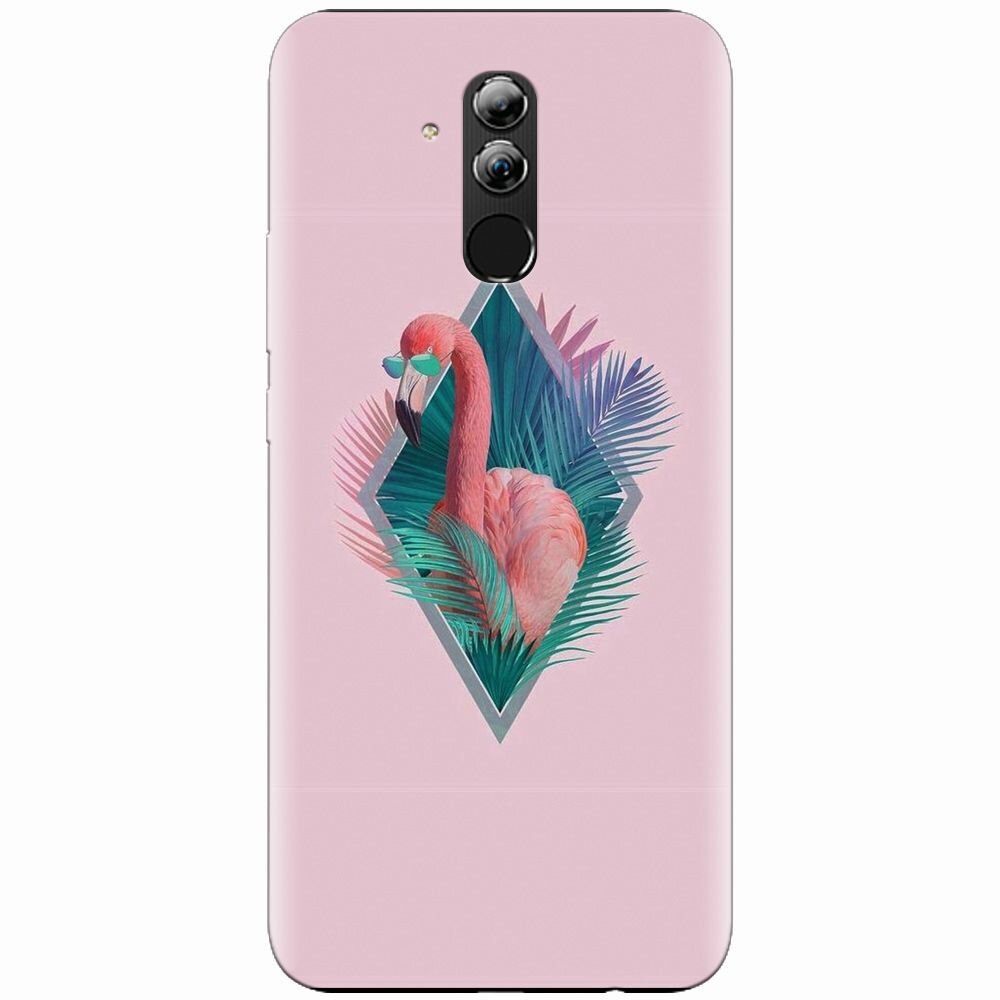 Husa silicon pentru Huawei Mate 20 Lite, Flamingo With Sunglass