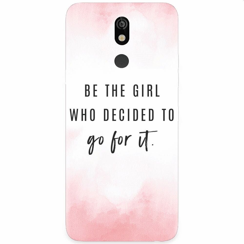 Husa silicon pentru LG K40, Quotes Pink